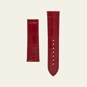 Red Shiny Alligator Strap - M