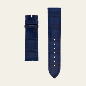 Dark Blue Shiny Alligator Strap - L