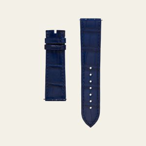 Dark Blue Shiny Alligator Strap - S