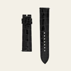 Black Shiny Alligator Strap - M