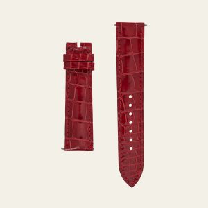 Red Shiny Alligator Strap - M