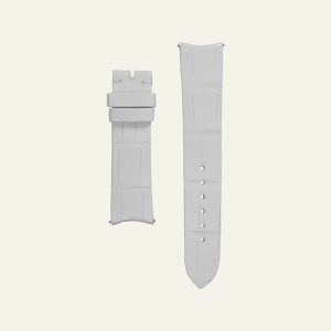 White Shiny Alligator Strap - M