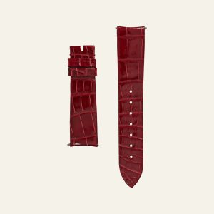 Red Shiny Alligator Strap - M