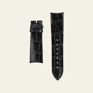Black Shiny Alligator Strap - L