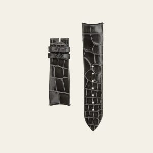 Grey Shiny Alligator Strap - XS
