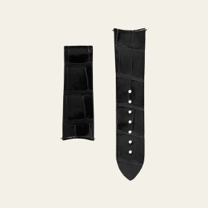 Black Shiny Alligator Strap - S