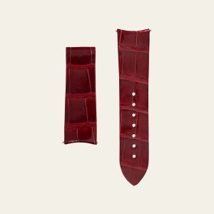 Red Shiny Alligator Strap - S