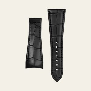 Black Matte Alligator Strap - M