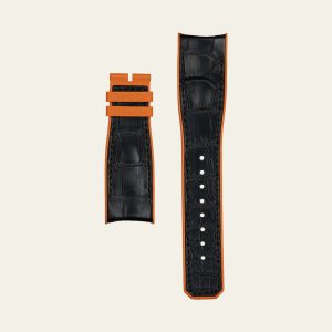 Black Alligator Orange Rubber Matte Epic X Strap - M