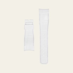 White Alligator White Rubber Matte Epic X Strap - M