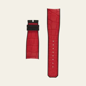 Red Alligator Black Rubber Matte Epic X Strap - M