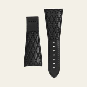 Black Matte Calf Leather Strap - L