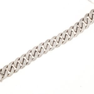 8mm White Gold Rounded Diamond Bracelet
