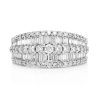 Tapered Three Row Baguette & Round Diamond Ring – White Gold / 6.5 – product view