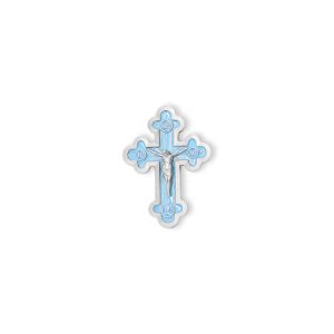 Blue Enamel Crucifix Pendant
