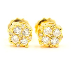Custom 0.35CT Diamond Cluster / Flower Earrings