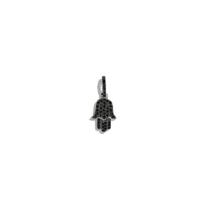 Black Diamond Hamsa Pendant