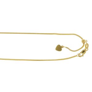 14kt 22 inches Yellow Gold 0.9mm Adjustable Franco Chain