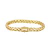14kt Gold 8.75 inches Yellow+White Finish 12.18mm Pave Curb Link Comfort Pave Curb Bracelet with Lobster Clasp – product view