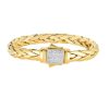 14kt 8.5 inches Yellow+White Gold 6mm Soft Faceted+Shiny Figaro Style Bracelet with Lobster Clasp (Actual sample in Silver ) – product view