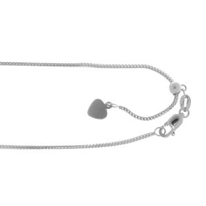 14kt 22 inches White Gold 0.9mm Adjustable Franco Chain