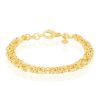 Sterling Silver Round Halo CZ Linked Bracelet – product view