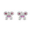 Pink Sapphire and Diamond Heart Earrings – product view