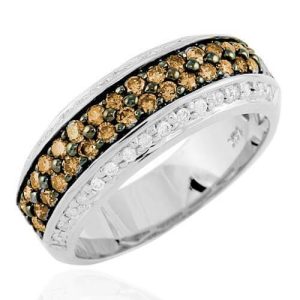 14K 1.00CTW CHAMPAGNE DIAMOND WHITE GOLD RING