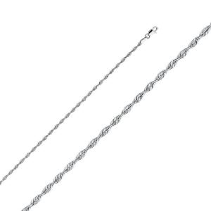 2.5mm Solid rope Chain - 16 Inches / 40.64 CM