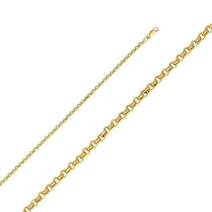 2.9mm Hollow Classic & Angled Rolo Chain - 7.5 Inches / 19.05 CM