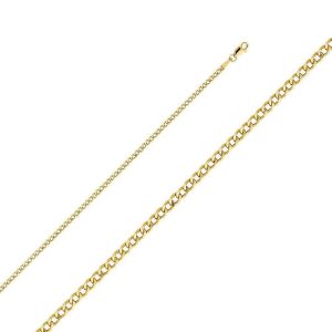 2.4mm Hollow Cuban Chain - 16 Inches / 40.64 CM