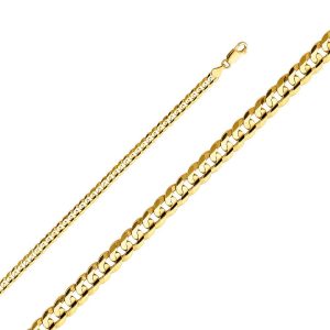 4.8mm Concave Cuban Chain - 7.5 Inches / 19.05 CM