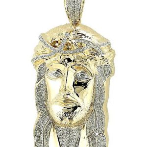 10KY 1.00CTW DIAMOND JESUS HEAD