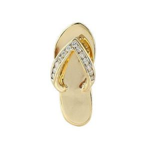 14KY 0.15CTW DIAMOND FLIP FLOP PENDANT - CHARM SIZE - 14k Yellow Gold