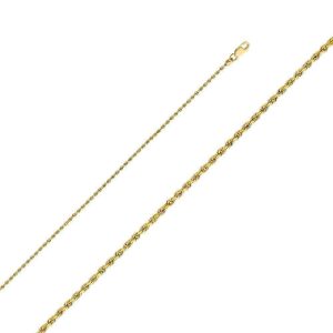 1.5mm Regular Solid Rope Chain - 16 Inches / 40.64 CM