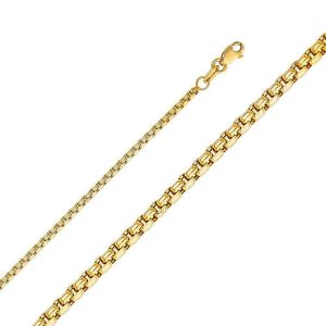 1.8mm Round Box & Flat Square Franco Chain - 16 Inches / 40.64 CM