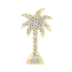 14KY 0.15CTW DIAMOND PALM TREE PENDANT