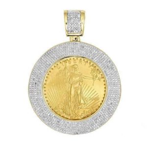 10KY 1.50CTW DIAMOND BEZEL WITH 1/2 OZ GOLD COIN