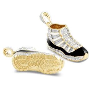 10KY 1.00CTW DIAMOND SHOE PENDANT