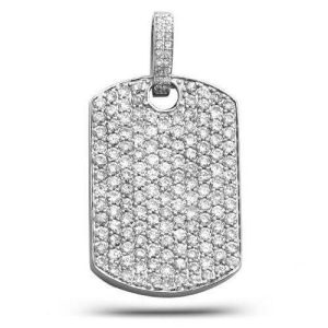 14KW 4.75CTW DIAMOND DOG TAG PENDANT