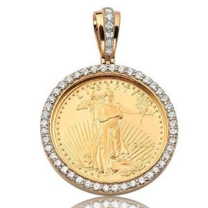 14KY 2.00CTW DIAMOND 1/2 OZ AMERICAN EAGLE PENDANT