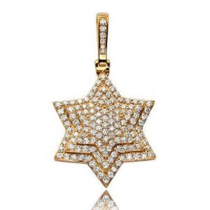 14KY 3.50CTW DIAMOND 3-D 'STAR OF DAVID' PENDANT