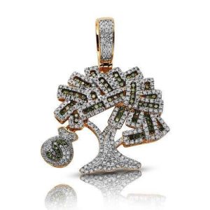 10KY 1.85CTW GREEN AND WHITE DIAMOND 'MONEY TREE'