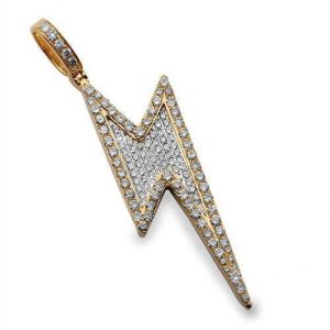 10KY 2.20CTW DIAMOND LIGHTNING BOLT PENDANT
