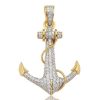 14KY 1.75CTW DIAMOND ANCHOR JESUS PENDANT – product view