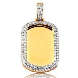 10KY 2.40CTW DIAMOND DOGTAG PENDANT