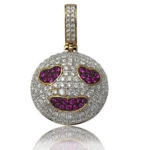 10KY 1.50CTW DIAMOND AND SYNTHETIC SAPPHIRE EMOJI