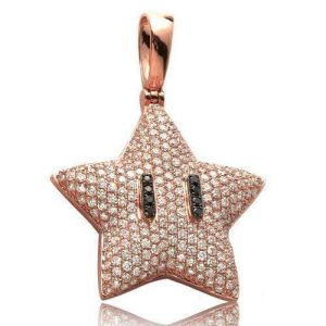 14KR 2.75CTW DIAMOND STAR EMOJI PENDANT