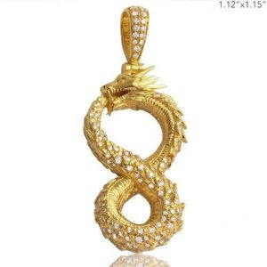 14KY 1.00CTW DIAMOND INFINITY DRAGON PENDANT