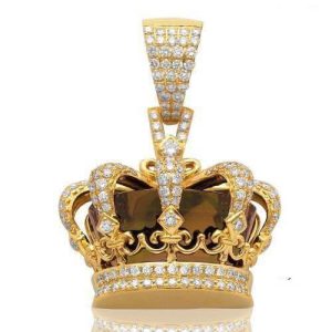 10KY 2.85CTW DIAMOND CROWN PENDANT